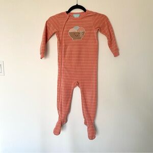 Cozy Coral Striped Kids Footie